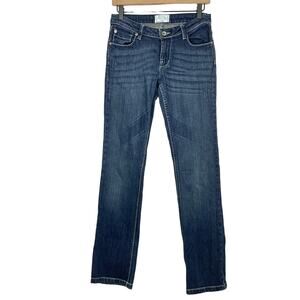 Paper Denim & Cloth | Straight Leg Mid Rise Dark Wash Jeans